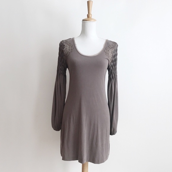 Free People Tops - Free People Long Sleeve Tan Tunic Size Extra Small